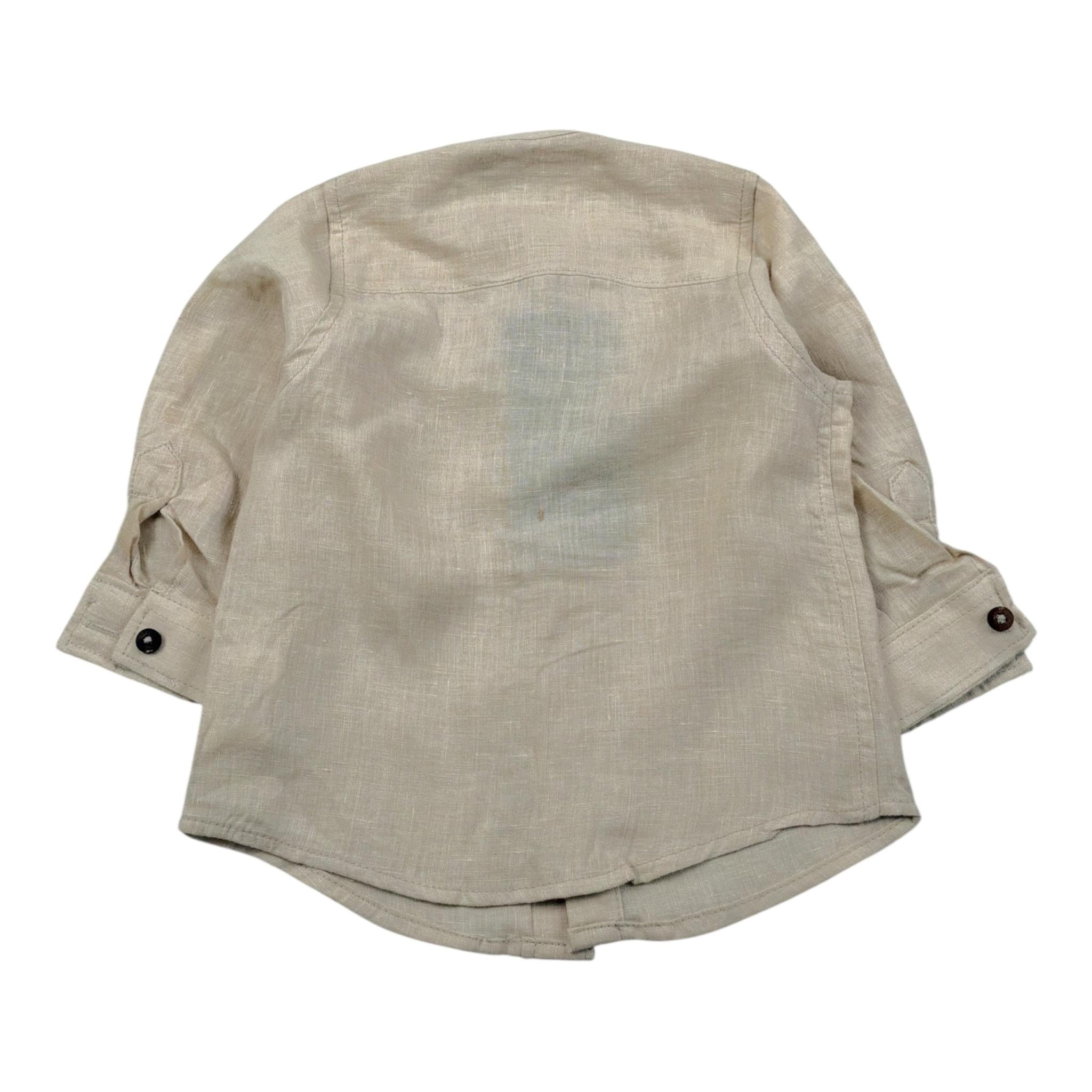 Never Too Camicia tinta unita con Colletto Coreano Sabbia per Neonato NT1232N SABBIA NEVER TOO 