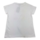 Cecyle Solid Color Crew Neck T-Shirt With White Pattern For Girls