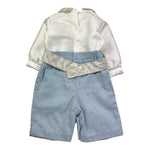 La Stupenderia Pagliaccetto Bicolore Manica Lunga per Neonato CPG03A BIANCO/AZZURRO LA STUPENDERIA 