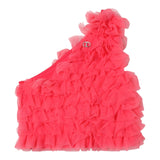 Twinset Top Solid Color With Fuchsia Tulle For Girls