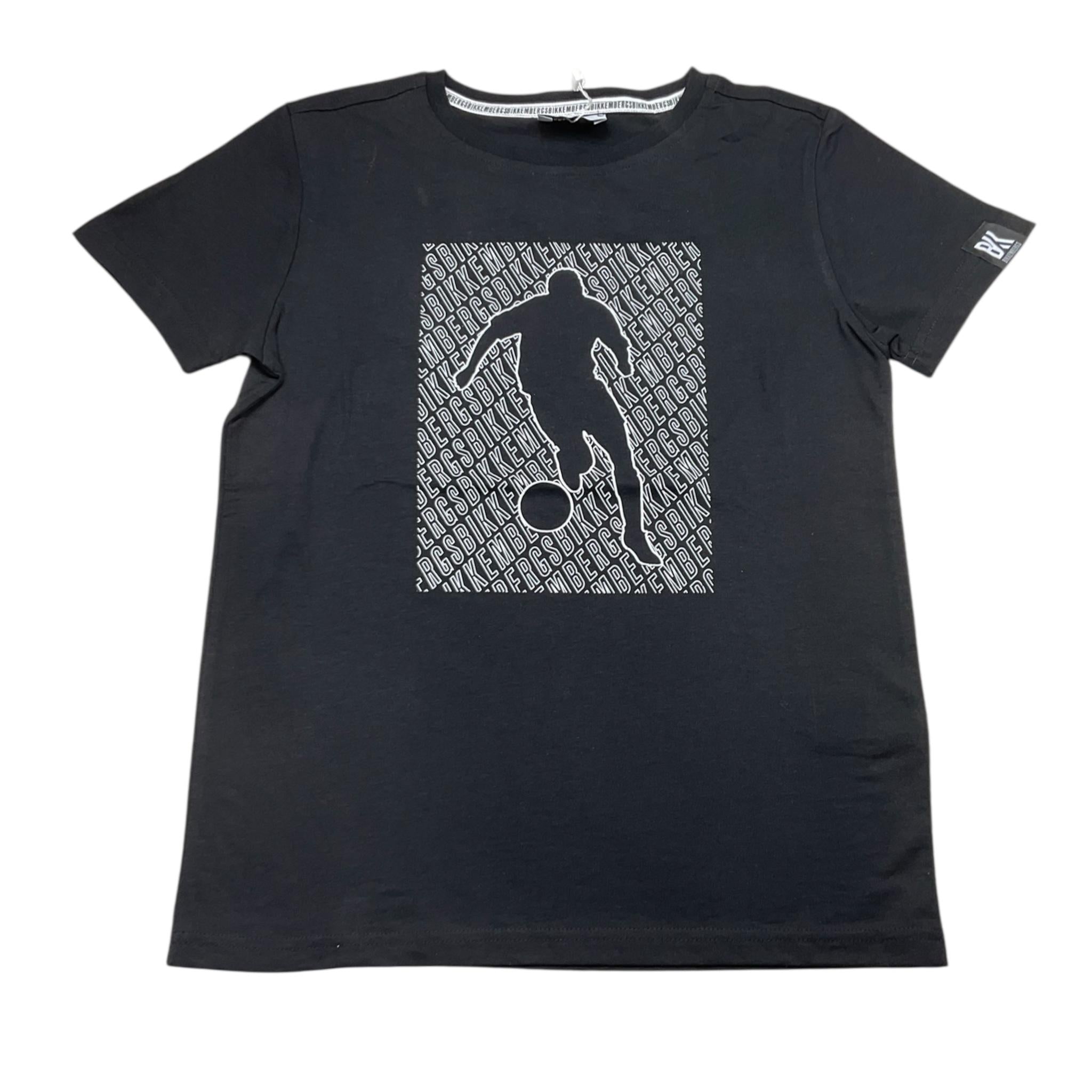 Bikkembergs T-Shirt Girocollo Tinta Unita con Stampa per Bambino BK3153 NERO BiKKEMBERGS 
