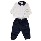 Cesare Paciotti 2 Piece Set Shirt-Ghettina Two-Tone White/Blue For Newborn