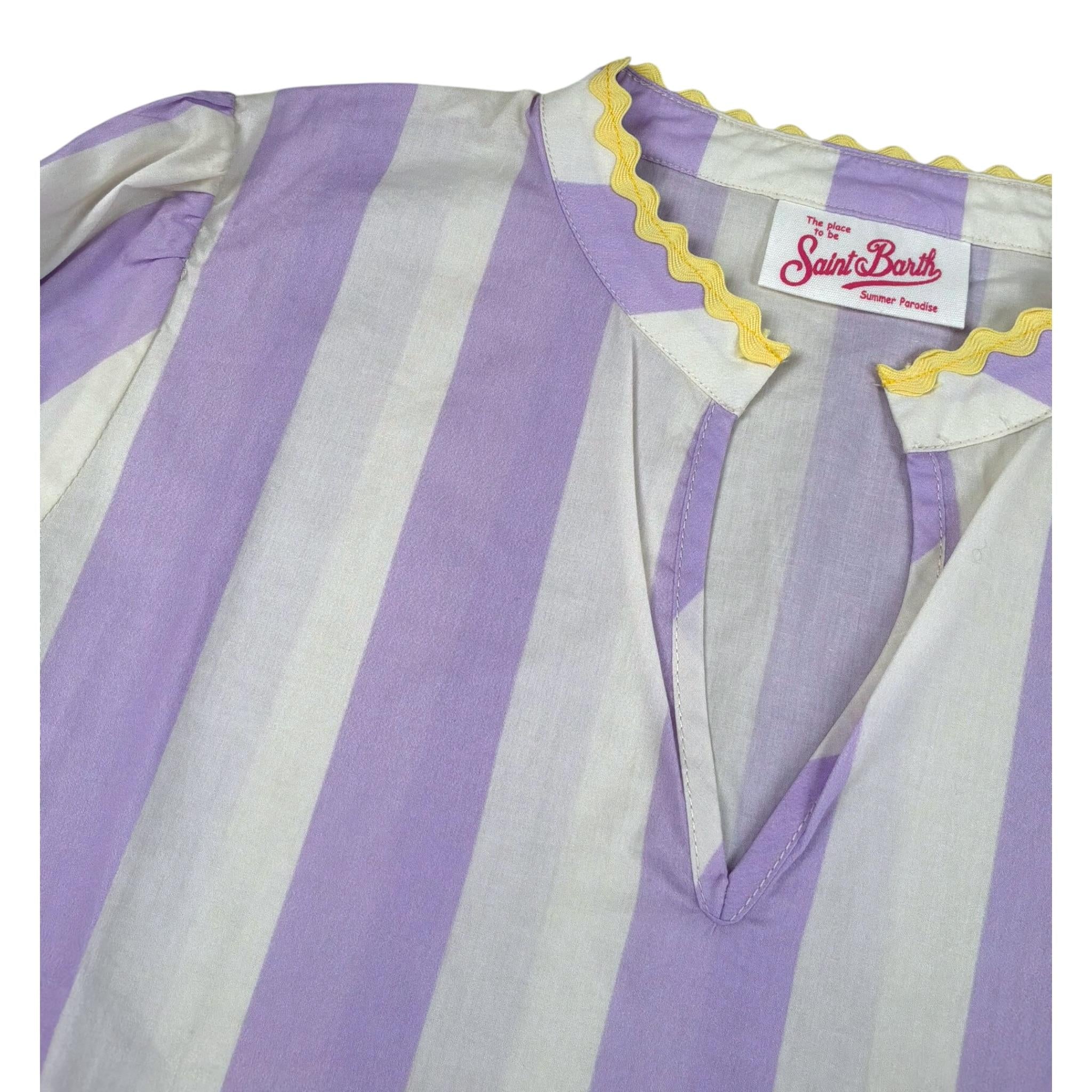 Il Gufo Abito Mezza Manica Stampa Fantasia A Righe per Bambina JUMEIRAX LILLA IL GUFO 