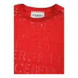 Iceberg T-Shirt Crew Neck Solid Color Logo Red for Newborns