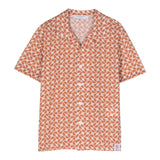 Paolo Pecora Half Sleeve Shirt With Stratto Pattern White/Orange For Boys