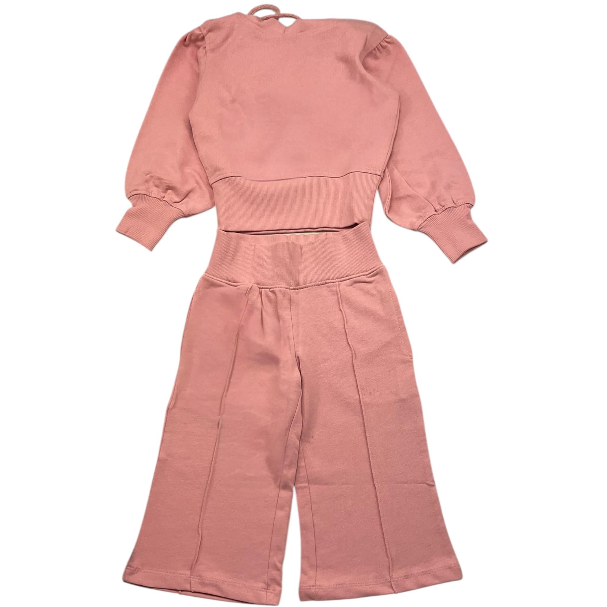 FUN & FUN completo 2pz tinta unita felpa-pantalone Rosa per Neonata FBCM00008 ROSA FUN & FUN 