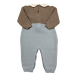 BABY LORD tutina bicolore con applicazioni Marrone/azzurro per Neonato 343 MARRONE/AZZURRO BABY LORD 