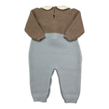 BABY LORD tutina bicolore con applicazioni Marrone/azzurro per Neonato 343 MARRONE/AZZURRO BABY LORD 