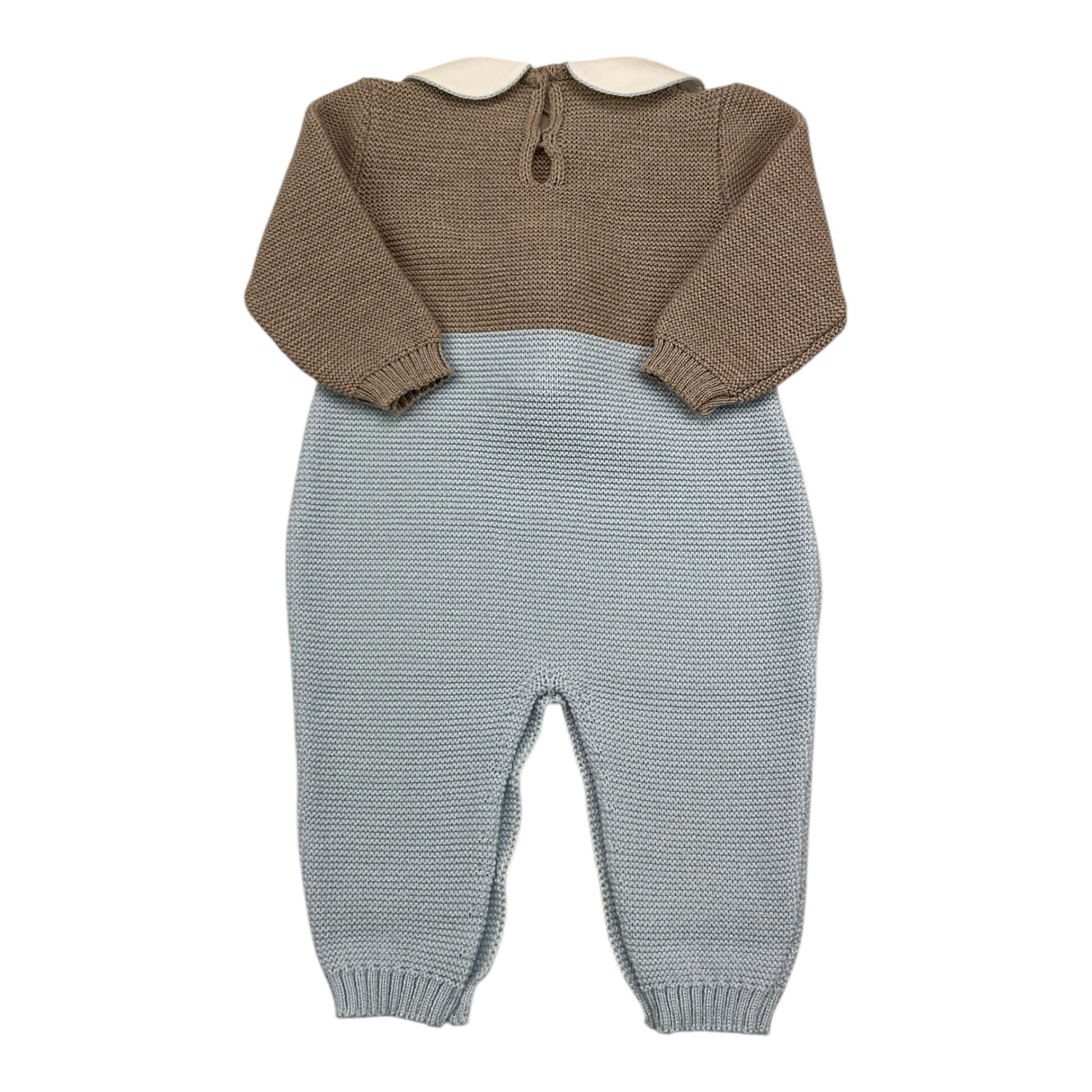 BABY LORD tutina bicolore con applicazioni Marrone/azzurro per Neonato 343 MARRONE/AZZURRO BABY LORD 