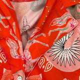F**K Orange Print Half Sleeve Shirt for Girls