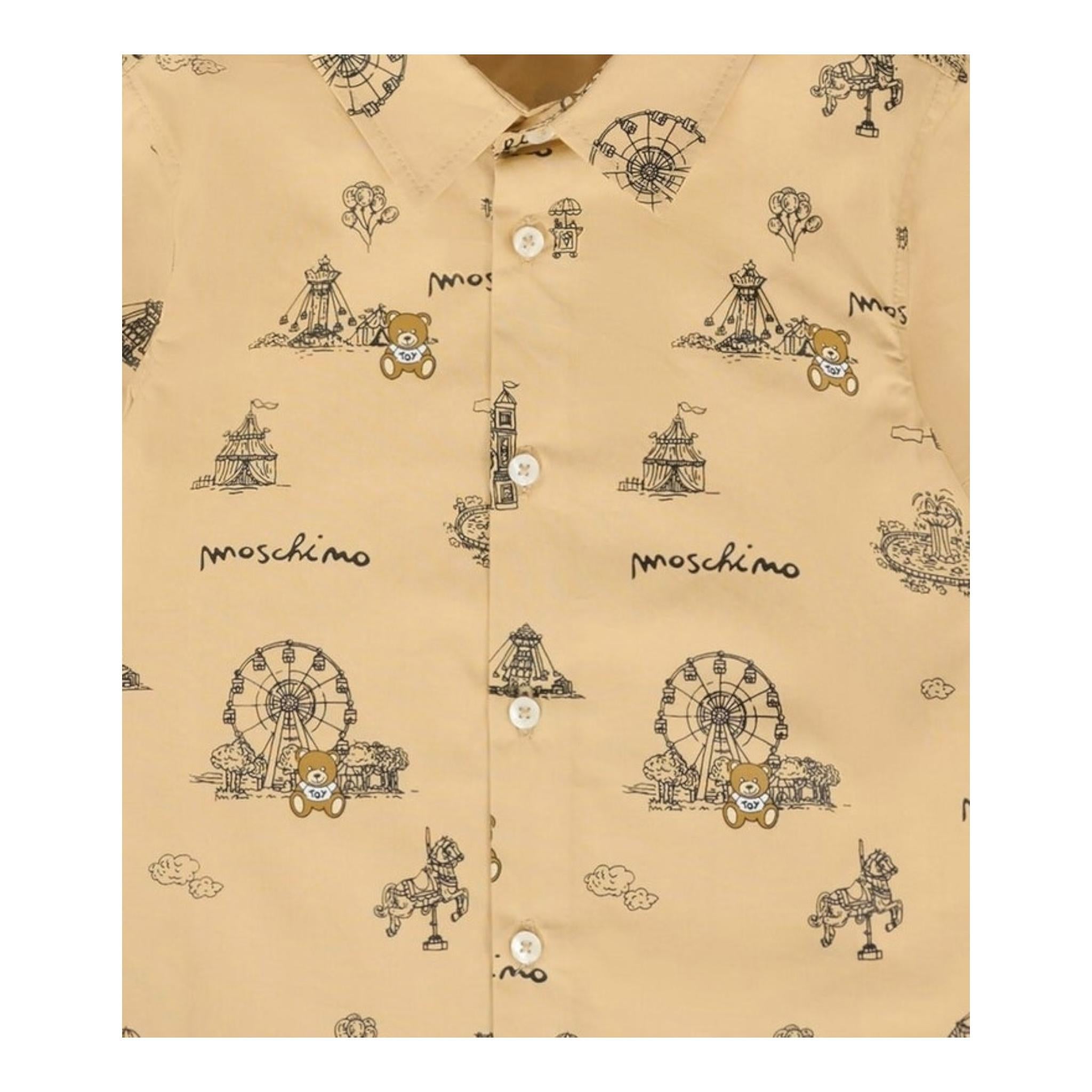 Moschino Camicia Tinta Unita con Stampa per Neonata MOC018 CAMMELLO MOSCHINO 