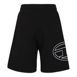 Diesel Bermuda In Solid Color Fleece With Black Logo Print For Boys