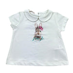 Liu Jo T-Shirt Girocollo Tinta Unita con Stampa per Neonata HA5065 BIANCO LIU JO 