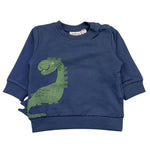 NAME.IT felpa chiusa girocollo tinta unita con stampa in contrasto Blu per Neonato 13212747 BLU NAME.IT 