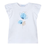 Mayoral T-Shirt Girocollo Tinta Unita con Stampa per Bambina 3002X BIANCO MAYORAL 
