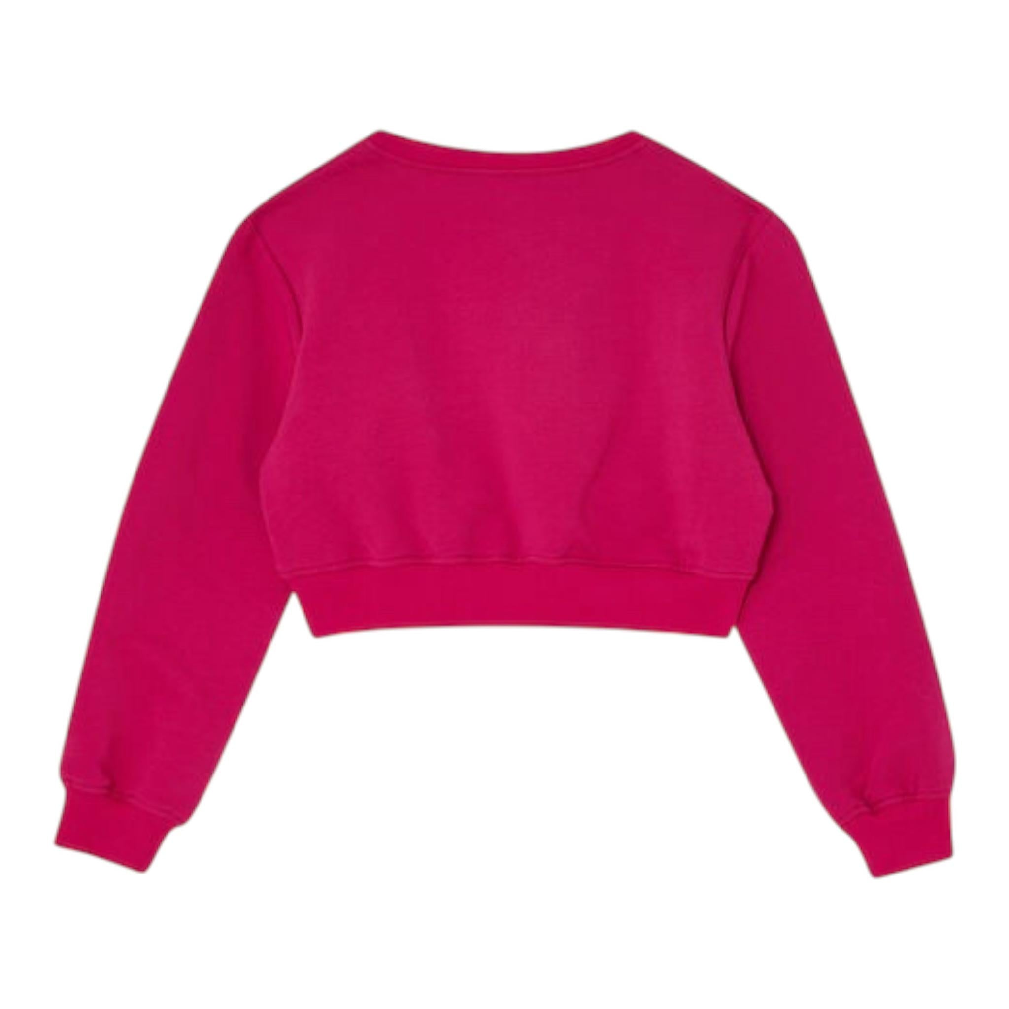 LIU JO felpa modello crop tinta unita con stampa Fuxia per Bambina GF4092XX FUXIA LIU JO 