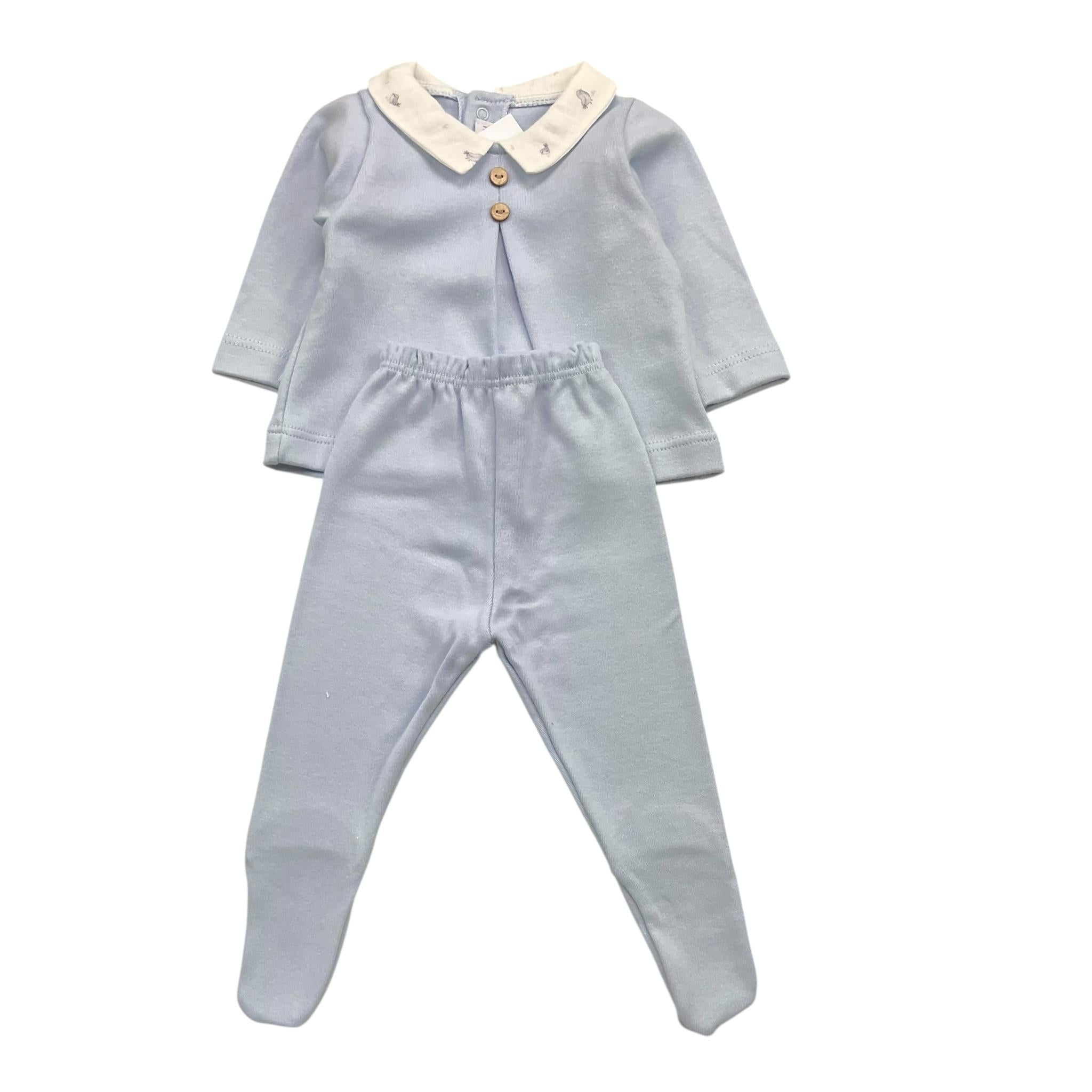 CALAMARO completo 2pz maglia-ghettina tinta unita Azzurro per Neonato 11010 AZZURRO CALAMARO 