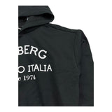 ICEBERG felpa chiusa con cappuccio tinta unita con stampa logo Nero per Bambina MFICE5336J NERO ICEBERG 