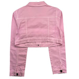 Lu Lu By Miss Grant Solid Pink Denim Jacket For Girls
