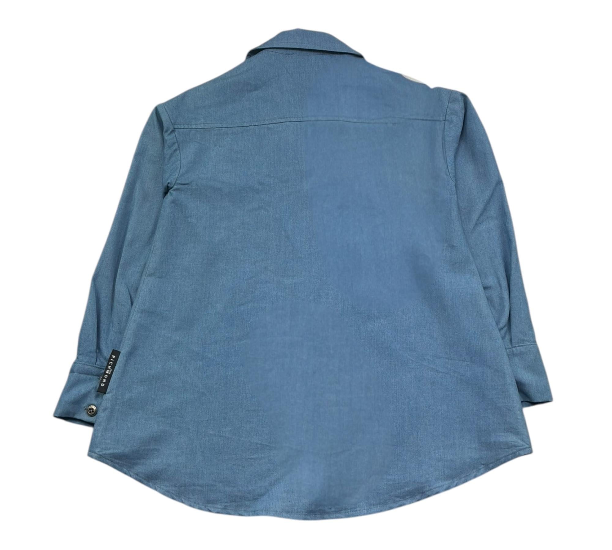 John Richmond Camicia In Denim Tinta Unita Manica Lunga per Bambina RGP26070CA AZZURRO JOHN RICHMOND 