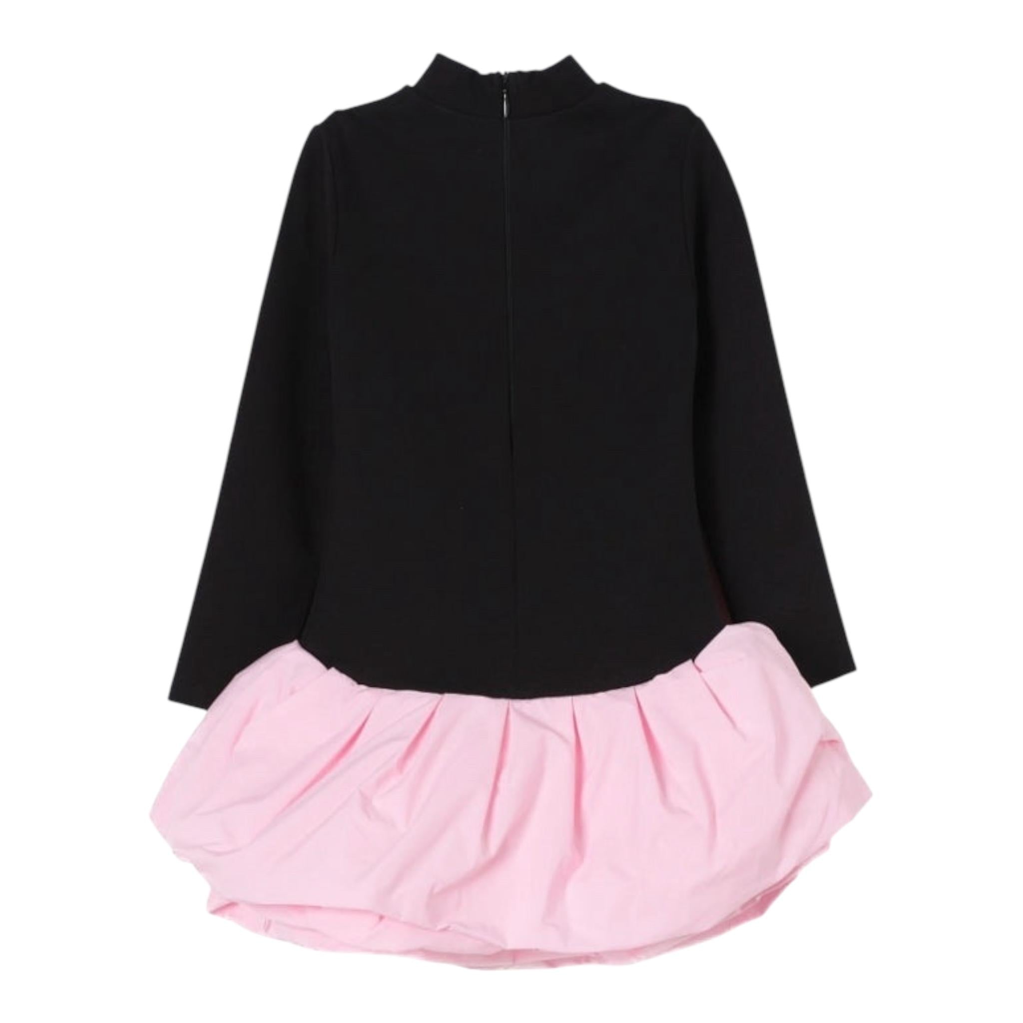 TWINSET abito manica lunga tinta unita con gonna in contrasto Nero per Bambina 242GJ2052X NERO TWINSET 