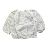 Bamboom+Babies Solid Color Perforated Half Sleeve White Top for Baby Girl
