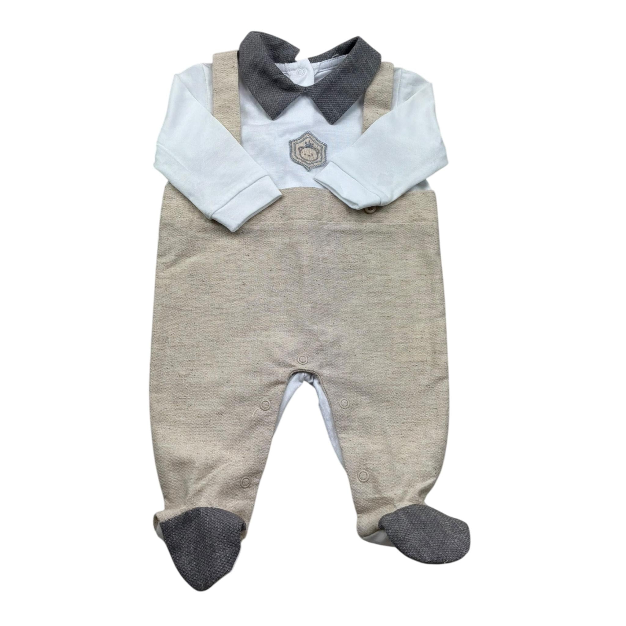 Isabel & Martinez Tutina Manica Lunga Bicolore per Neonato IM25N498 BEIGE ISABEL & MARTINEZ 