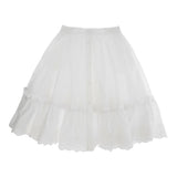 Philosophy Plain Skirt With Buttons And White Sangallo Lace For Girls