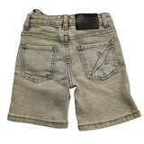 Cesare Paciotti Bermuda Shorts In Solid Color Denim With Adjustable Waistband Grey For Boys