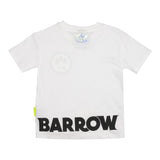 Barrow Kids Solid Color Crew Neck T-Shirt With Front And Back Print White For Boys
