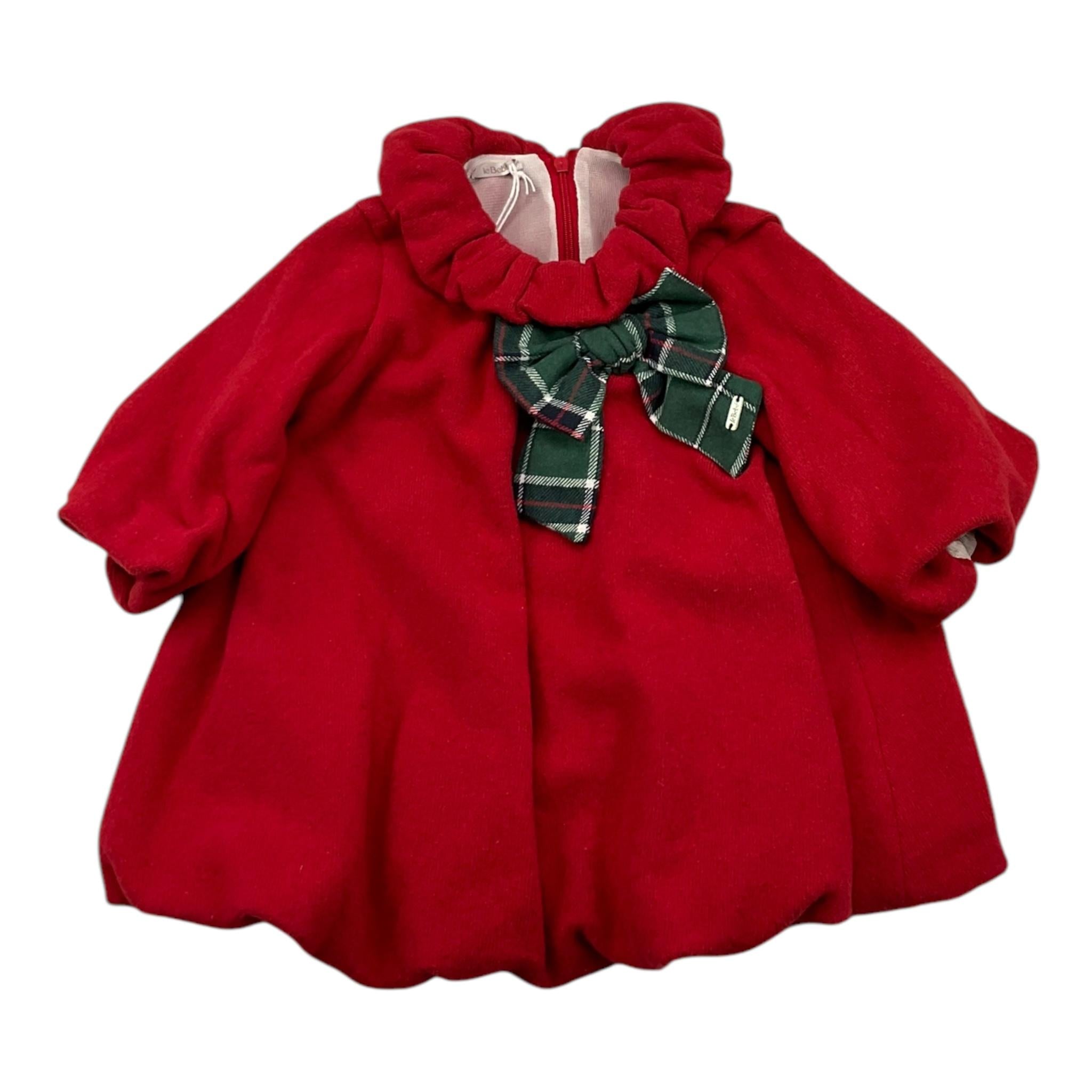 LE BEBE' abito manica lunga tinta unita con fiocco in contrasto Rosso per Neonata LBG6197 ROSSO LE BEBE' 