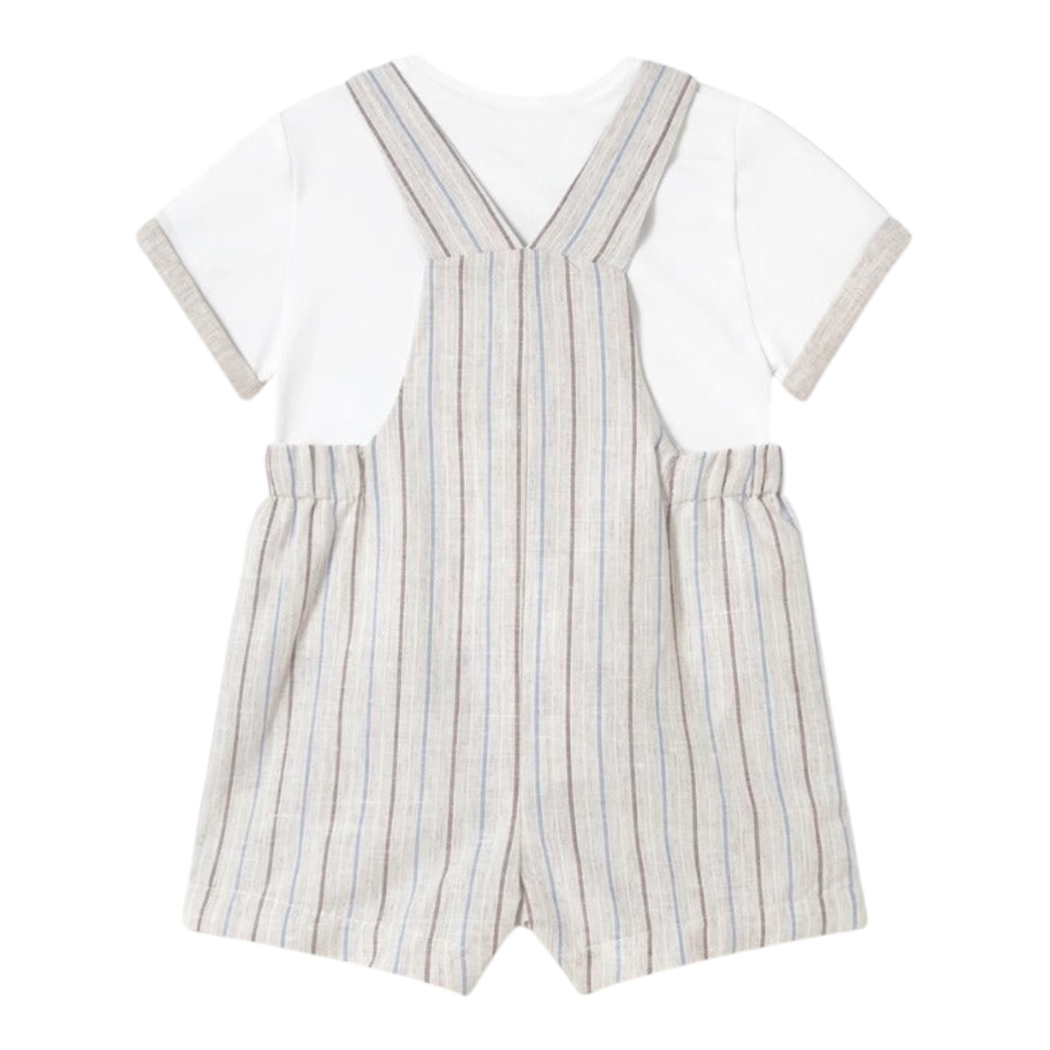 Mayoral Completo 2 Pezzi T-Shirt-Salopette Bicolore per Neonato 1621 BIANCO/BEIGE MAYORAL 