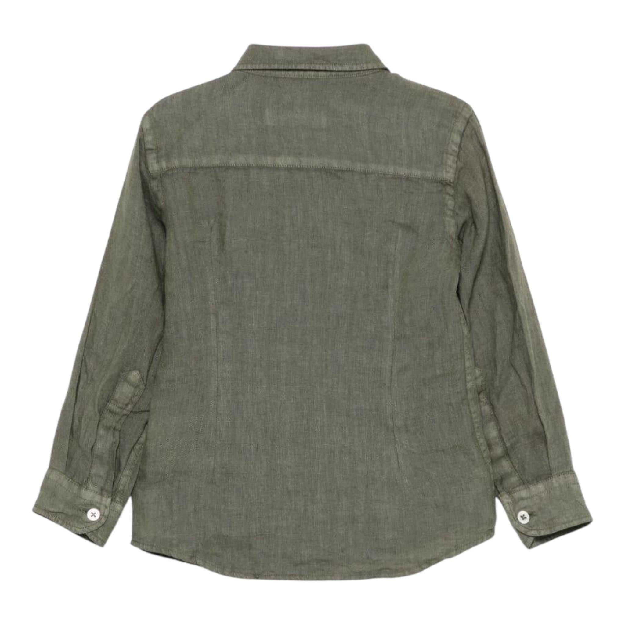 Paolo Pecora Camicia Manica Lunga Tinta Unita per Bambino PP4032X VERDE PAOLO PECORA 