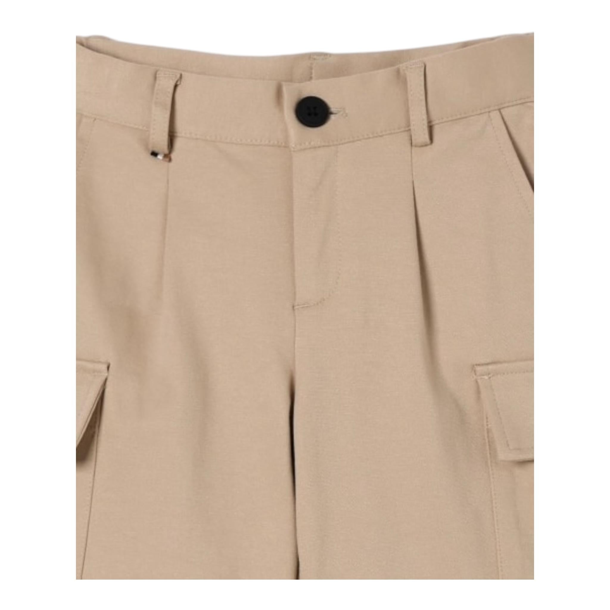 Boss Bermuda Tinta Unita con Girovita Regolabile per Bambino J51996 BEIGE BOSS 