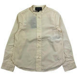 Emporio Armani Long Sleeve Shirt Solid Color Korean Collar Ivory For Boys