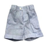 Pair Crippa Bermuda Solid Color With Adjustable Waist Blue For Boys