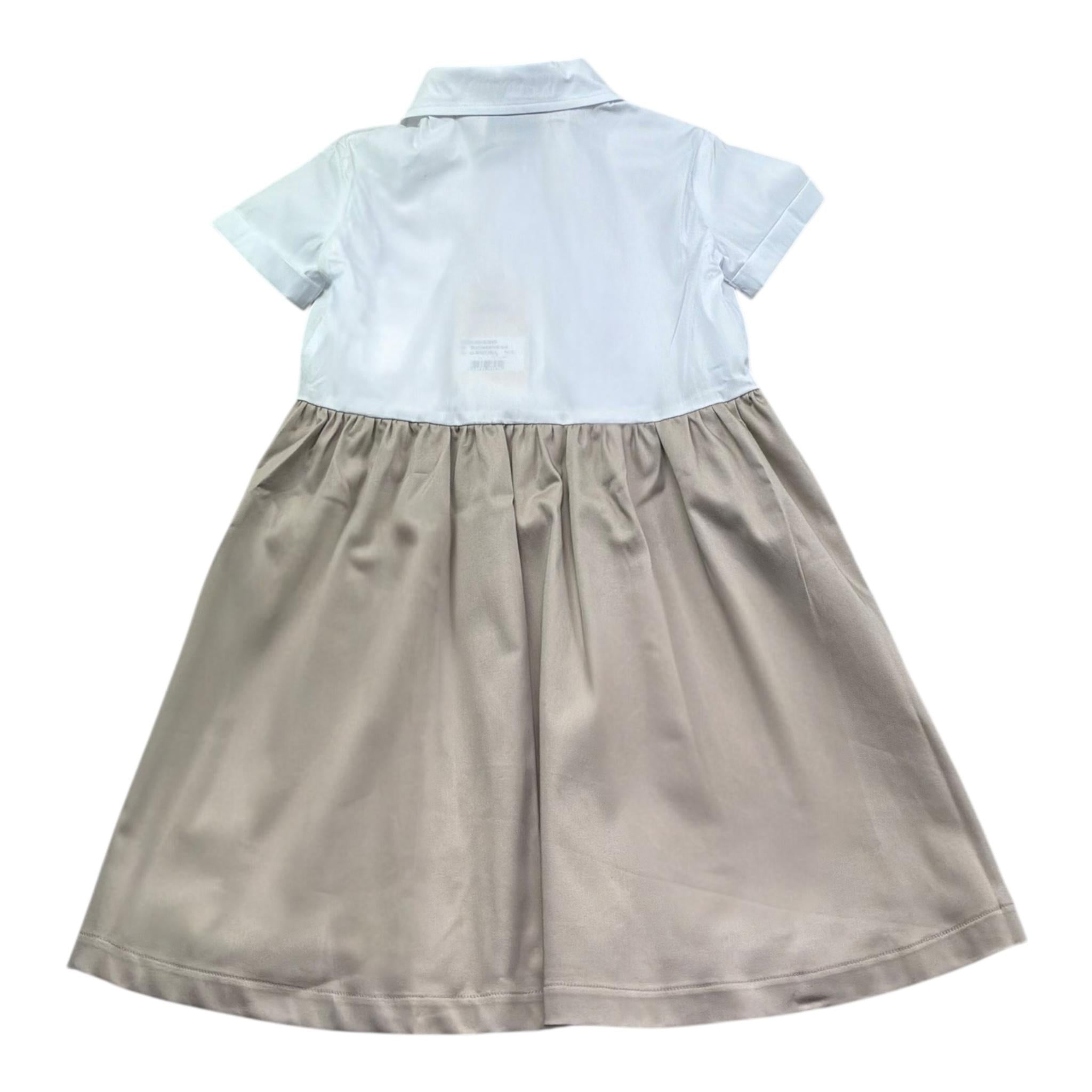 Trussardi Abito Bicolore Mezza Manica per Bambina TGP26036VE BIANCO/BEIGE TRUSSARDI 