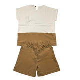 Minimum Complete 2 Piece T-Shirt-Bermuda Two-Tone White/Beige For Child