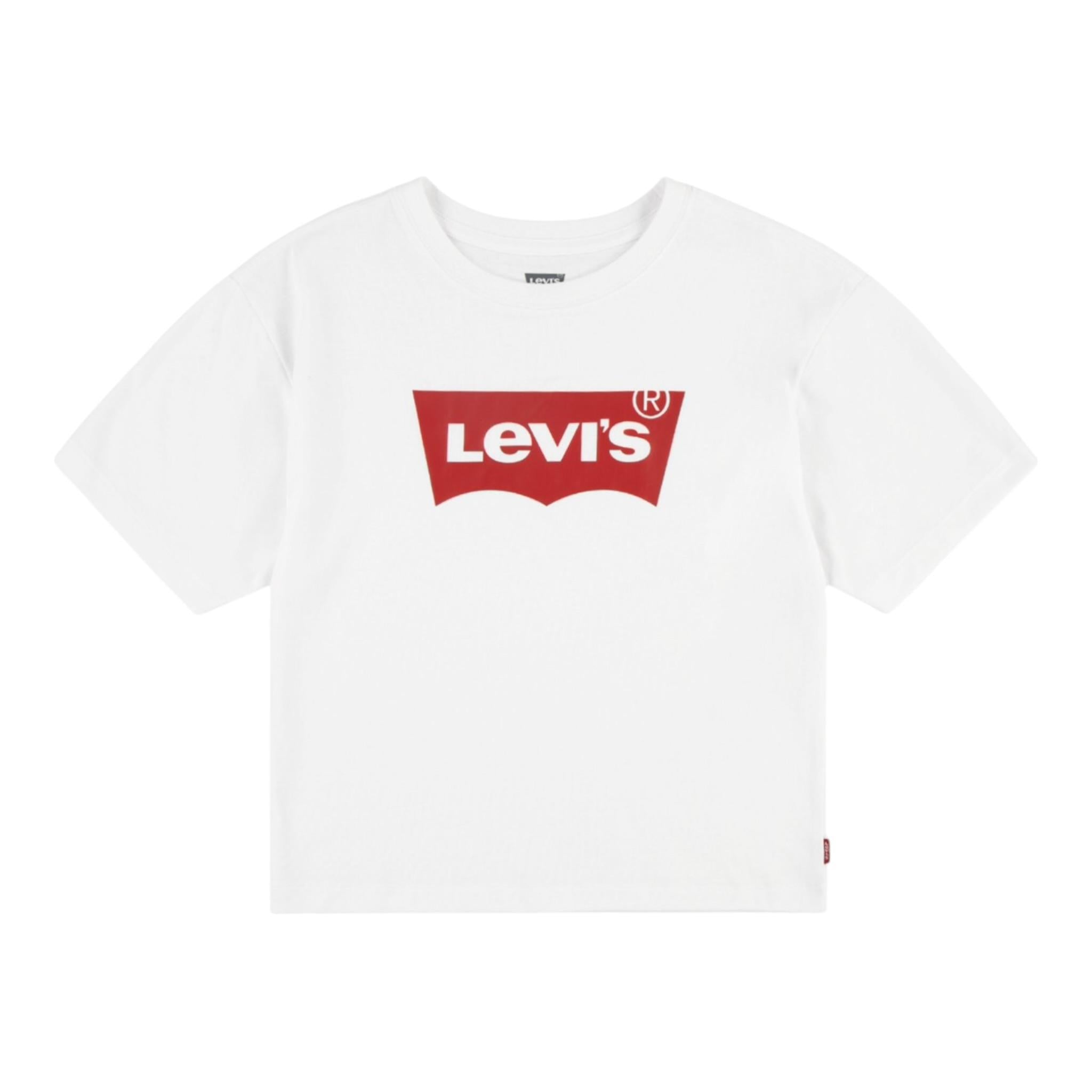 Levi'S T-Shirt Girocollo Tinta Unita con Logo per Bambina 3E0220 BIANCO LEVI'S 