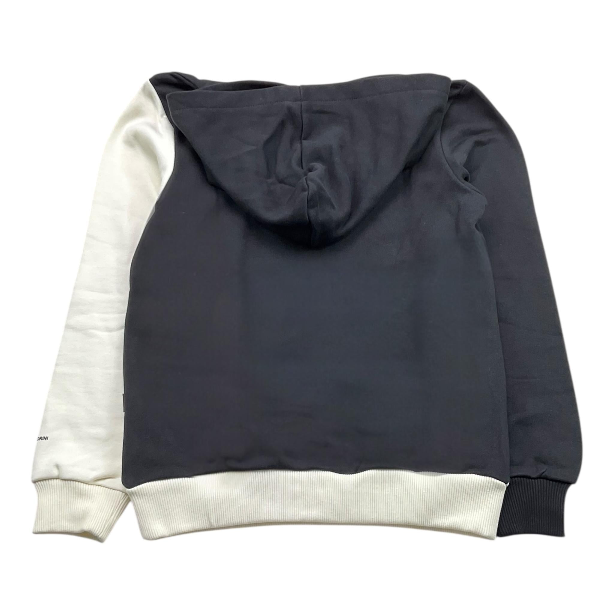 DANIELE ALESSANDRINI felpa bicolore con cappuccio e stampa Nero/bianco per Bambino 1231F00023 NERO/BIANCO DANIELE ALESSANDRINI 