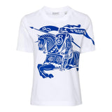 Burberry T-Shirt Crew Neck Solid Color With White Logo Print For Boys