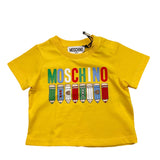 MOSCHINO t-shirt girocollo tinta unita con stampa Giallo per Neonato MWM047 GIALLO MOSCHINO 