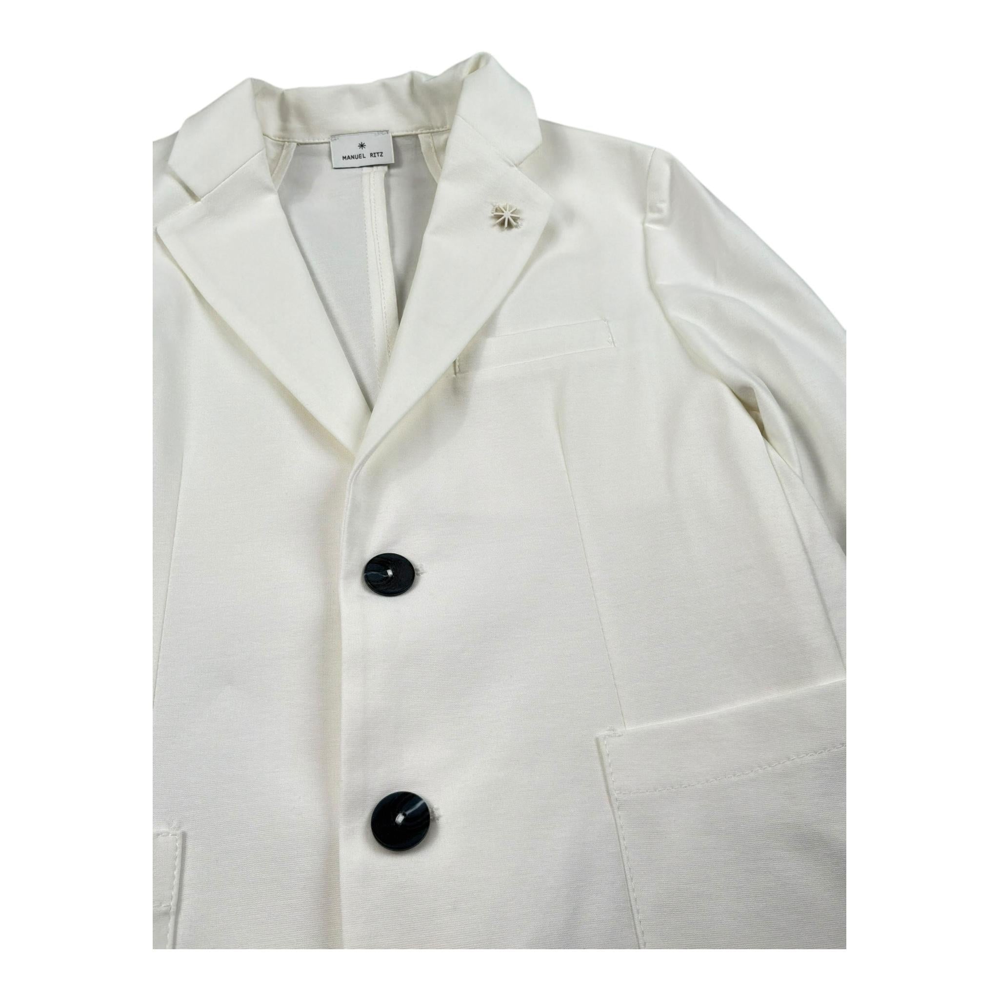 Manuel Ritz Giacca Tinta Unita con Logo per Bambino MR2927 PANNA MANUEL RITZ 