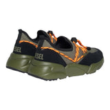 Diesel Sneakers Solid Color With Laces And Green Rubber Sole For Boys