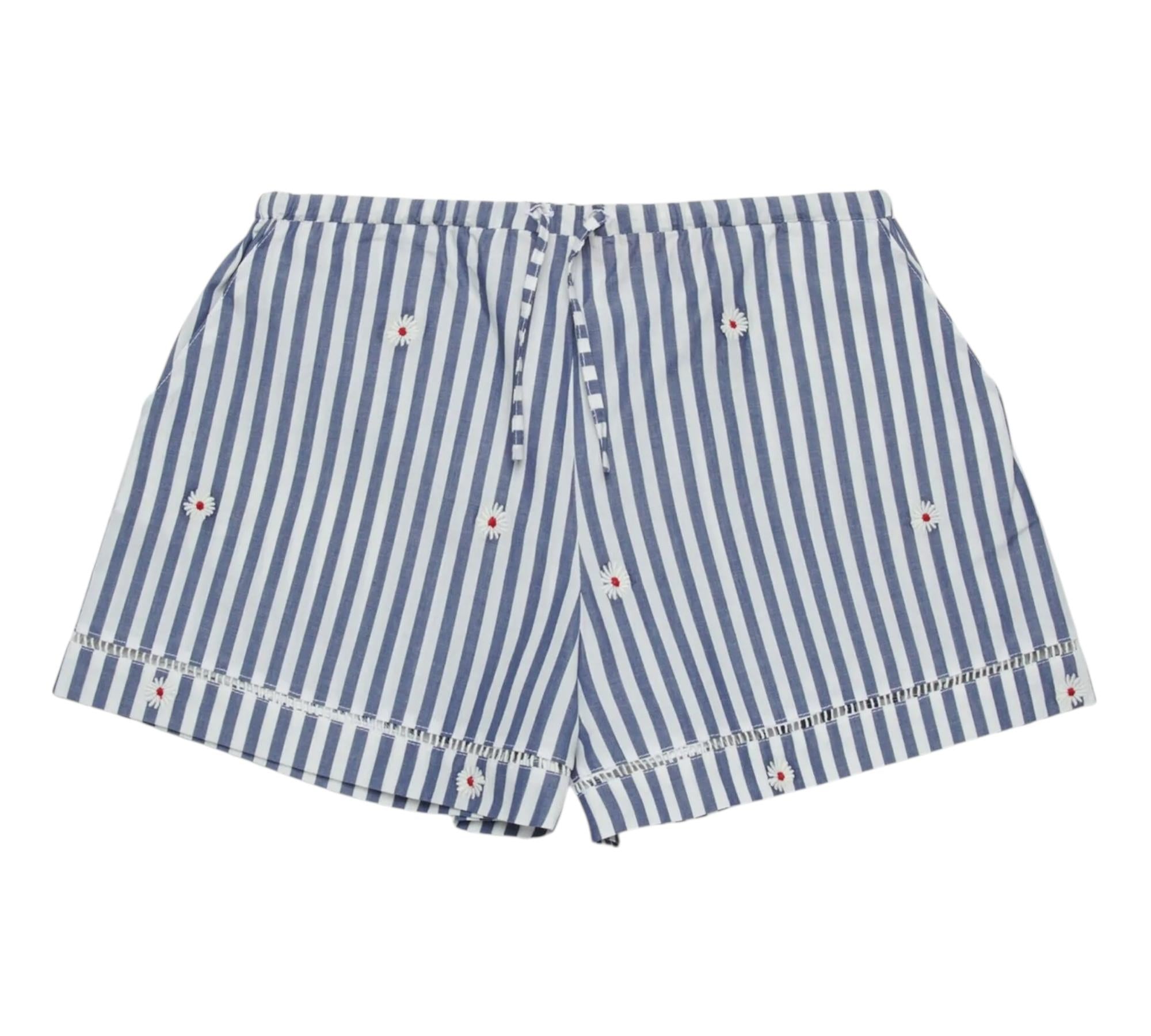 Max&Co. Short Tinta Unita con Fantasia A Righe per Bambina MX0121X BIANCO/BLU MAX&Co. 