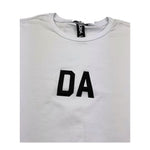 Daniele Alessandrini T-Shirt Girocollo Tinta Unita con Stampa In Contrasto per Bambino 1236M00195 BIANCO DANIELE ALESSANDRINI 