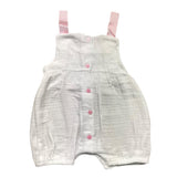 Babidu Solid Color Sleeveless Romper With Contrast Bows White For Newborn Baby Girl