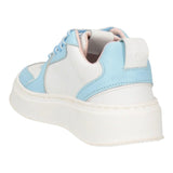 Chiara Ferragni Two-Tone Sneakers With Laces And White/Light Blue Logo For Girls
