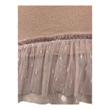 Caffe' D'Orzo Solid Color Crew Neck T-Shirt With Antique Pink Tulle For Girls