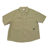 Aspesi Green Button Down Half Sleeve Shirt For Kids